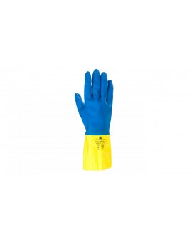 Rękawice gospodarcze z lateksu, flokowane, długość 30 Cm, Gr. 0, 60 Mm niebiesko-żółte rozmiar 8, 5 VE330BJ08