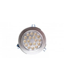 Oprawa downlight LED 18W 230V IP20 srebny okrągly 1260lm 3000K 230V LAMPRIX LP-11-016