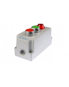 Kaseta sterownicza 3-otworowa z przyciskami zielony/czerwony + lampka sygnalizacyjna IP65 ST22K3\05-1