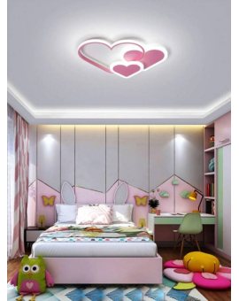 Baby Lamp LED Ceiling Pink Hearts 66W + Pilot DL-H04