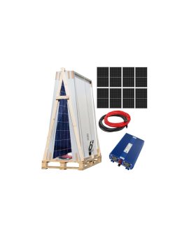 Zestaw solarny 3300W do grzania wody w bojlerach: Przetwornica ECO Solar Boost MPPT-3000 3kW + 8x Panel solarny monokrystaliczny