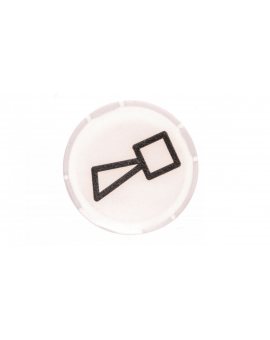 Soczewka przycisku 22mm płaska biała z symbolem BUCZEK M22-XDL-W-X17 218315