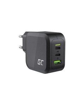 Green Cell Ładowarka sieciowa 3x USB 2x USB-C Power Delivery 65W (20V / 3,25A) + 1x Quick Charge 18W (20V / 1,8A) 65W czarna