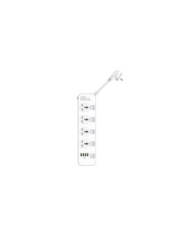 Listwa zasilająca z 4 gniazdami AC, 4x USB, LDNIO SC4408, EU/US, 2500W (biała)