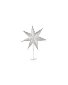 Dekoracje - świecznik biały, papierowa gwiazda beżowa, 67x45 cm, na żarówkę E14, IP20 DCAZ14