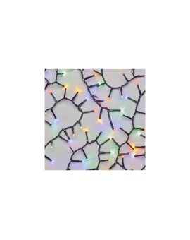 Lampki choinkowe LED Classic Cluster, jeżyk, 400 LED 8m, multikolor, czarny, IP44, timer D4BM02