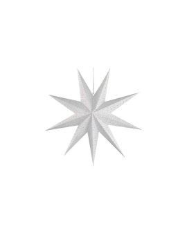 Dekoracje- gwiazda papierowa, srebrna, 60 cm, na żarówkę E14, IP20 DCAZ09