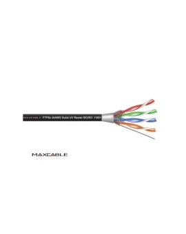 Przewód FTP5E drut Cu UV czarny 305m MAXCABLE