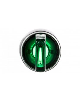 Przełącznik 3-poł. zielony 2Z podświetlany 230V AC pierścień niklowany ST22-P3L.Z-20-LED230AC