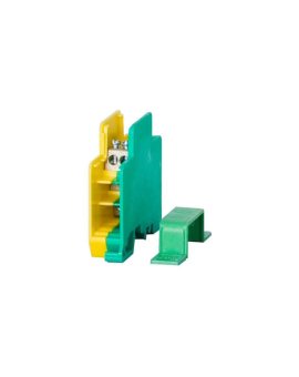 Blok rozdzielczy jednobiegunowy 60A - korpus żółto/zielony